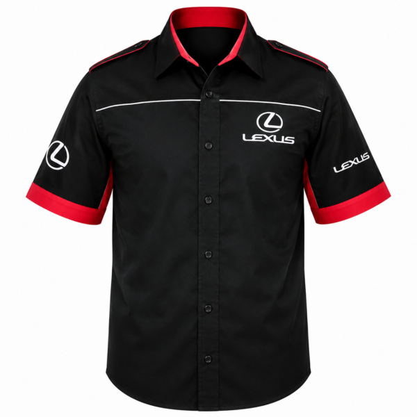 Lexus Black Red Embroidered Crew Shirt