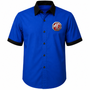 MG Royal Blue Pit Crew Shirt Embroidered Motorsport Style