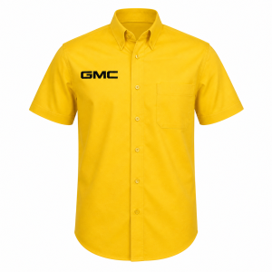 gmc-yellow-button-down-shirt-black-embroidered-logo