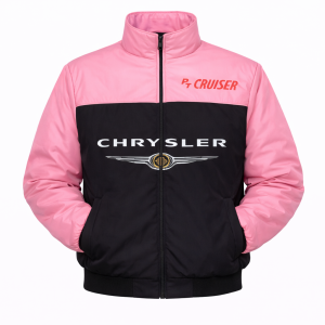 sale-item-chrysler-pt-cruiser-pink-embroidered-racing-jacket-xl-motorsport-bomber-jacket